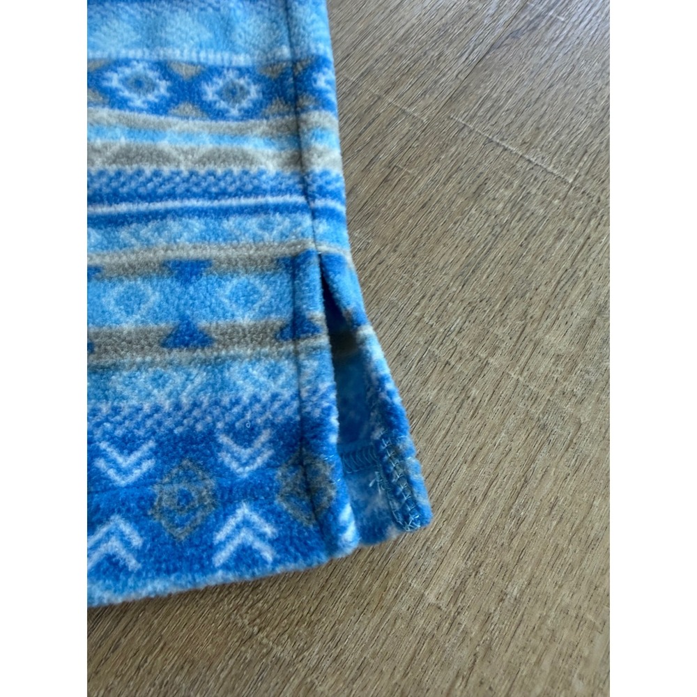 Blair Women Blue Fair Isle Snowflake Fleece Mock Neck Tunic Top Medium B24333